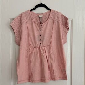 Avenue Blush Button-Front Blouse